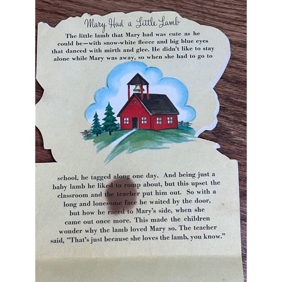 Vintage Used Fairfield Greeting Card Double Sided Mary Had A Little Lamb, Happy - Picture 5 of 6